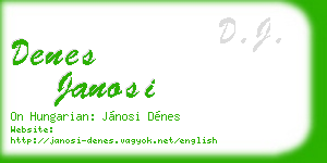 denes janosi business card