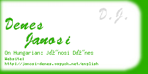 denes janosi business card